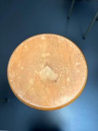 Seltener Dreibein Hocker Original Vintage Hocker Industrie Café - Bild 10