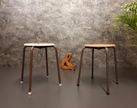 Original Vintage Hocker Retro Hocker Industrie Hocker 70er Stuhl - Bild 4