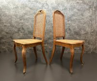 Stühle Louis XV Stil Wiener Geflecht Barock Rattan Holzstühle Alt - Bild 5