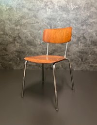 Schöner Vintage Stuhl – Chromgestell – Teak oder Nussbaum - Bild 2