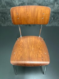 Schöner Vintage Stuhl – Chromgestell – Teak oder Nussbaum - Bild 4