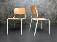5x Stapelstühle Pagholz Vintage Stühle Retro Küchenstühle Stuhl - Bild 5