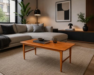 Teak-Couchtisch Dänemark 1960er restauriert 135cm