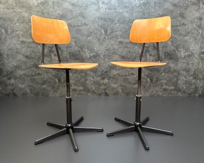 4 Werkstattstühle Vintage Industrie 92,5 cm