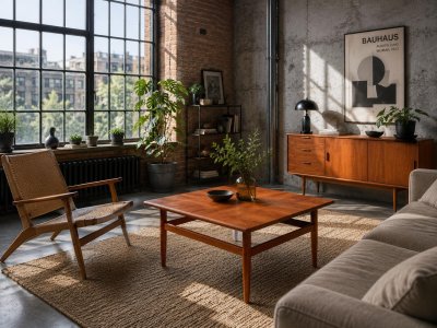 Couchtisch Niels Bach Teak 1960er 84×84 cm