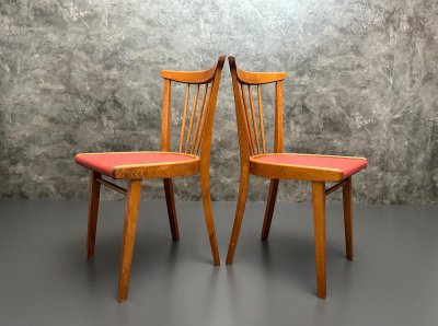 Vintage Holzstühle 60er/70er rot